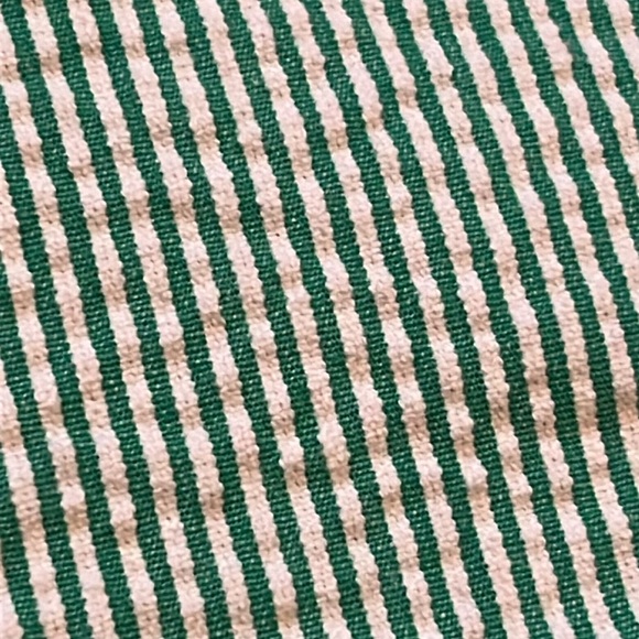 Green and white striped mini skirt front sip side pockets - Picture 2 of 7